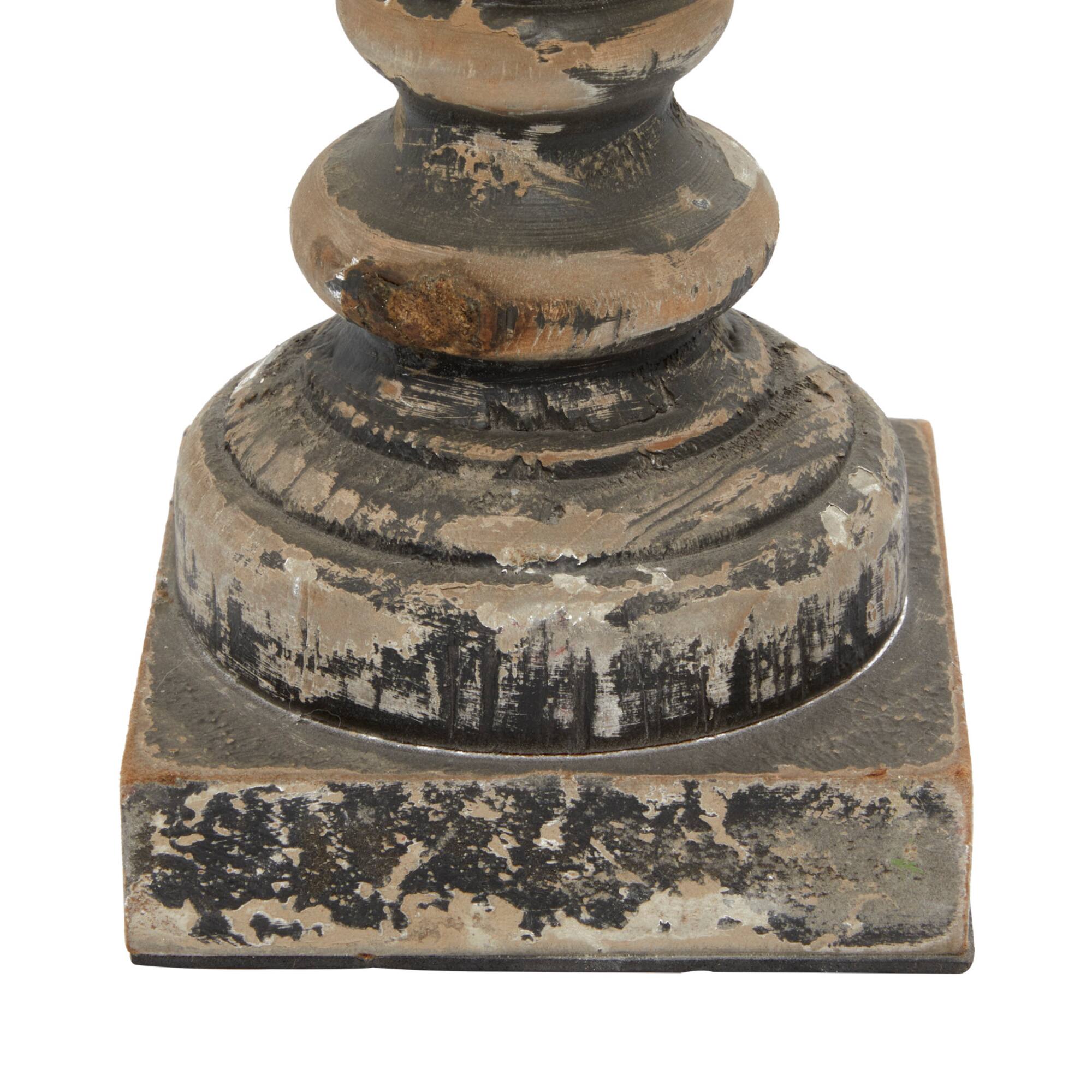 Distressed Brown Wood Traditional Candle Holder Set, 3ct.